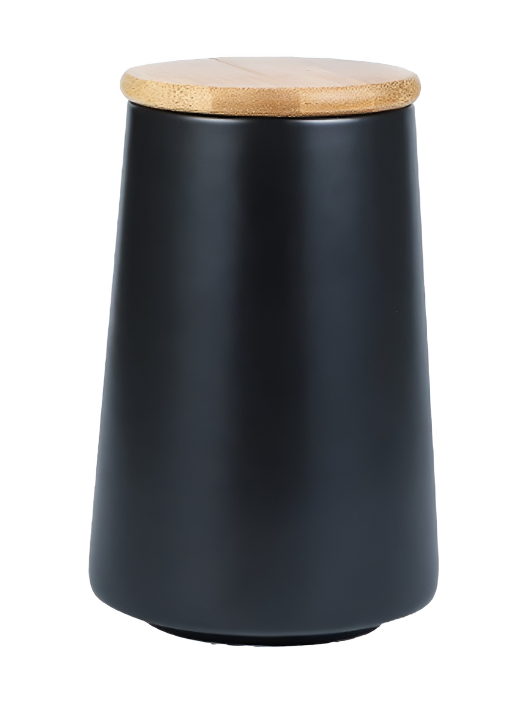 

USHA SHRIRAM Black Ceramic Jar with Wooden Lid 850 ml