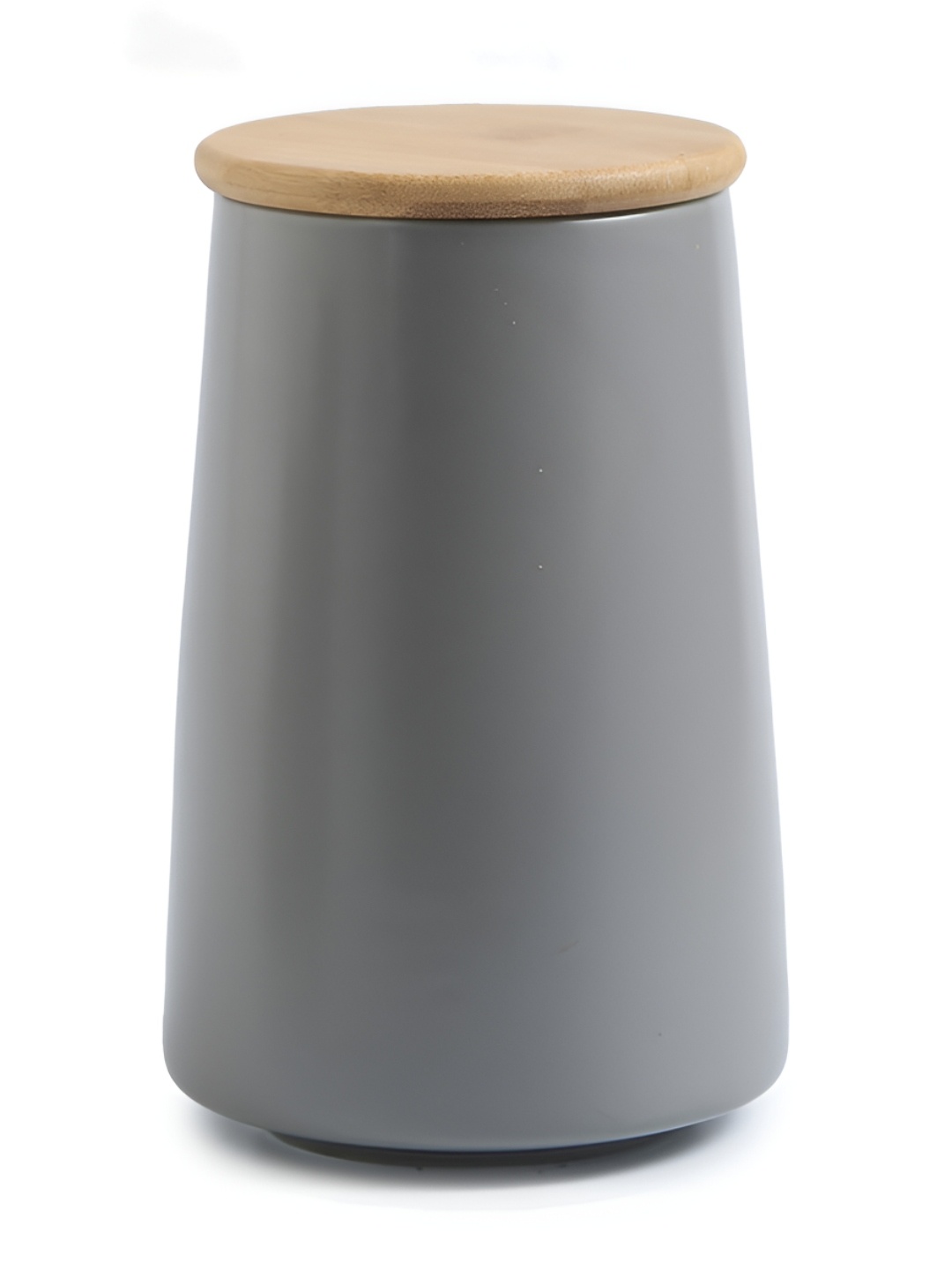 

USHA SHRIRAM Grey Ceramic Jar with Bamboo Lid - 1 ltr