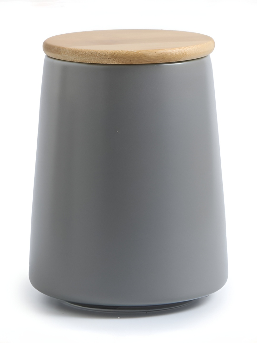 

USHA SHRIRAM Grey Ceramic Jar with Bamboo Lid 700ml