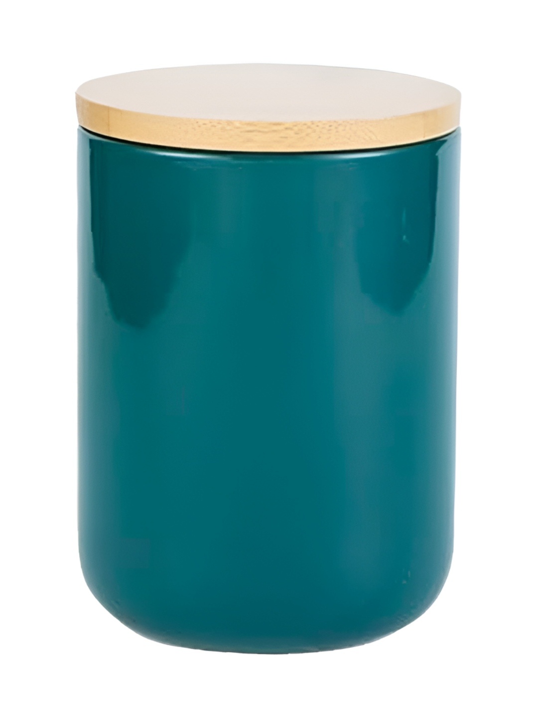 

USHA SHRIRAM Green Ceramic Jar with Bamboo Lid 800ml