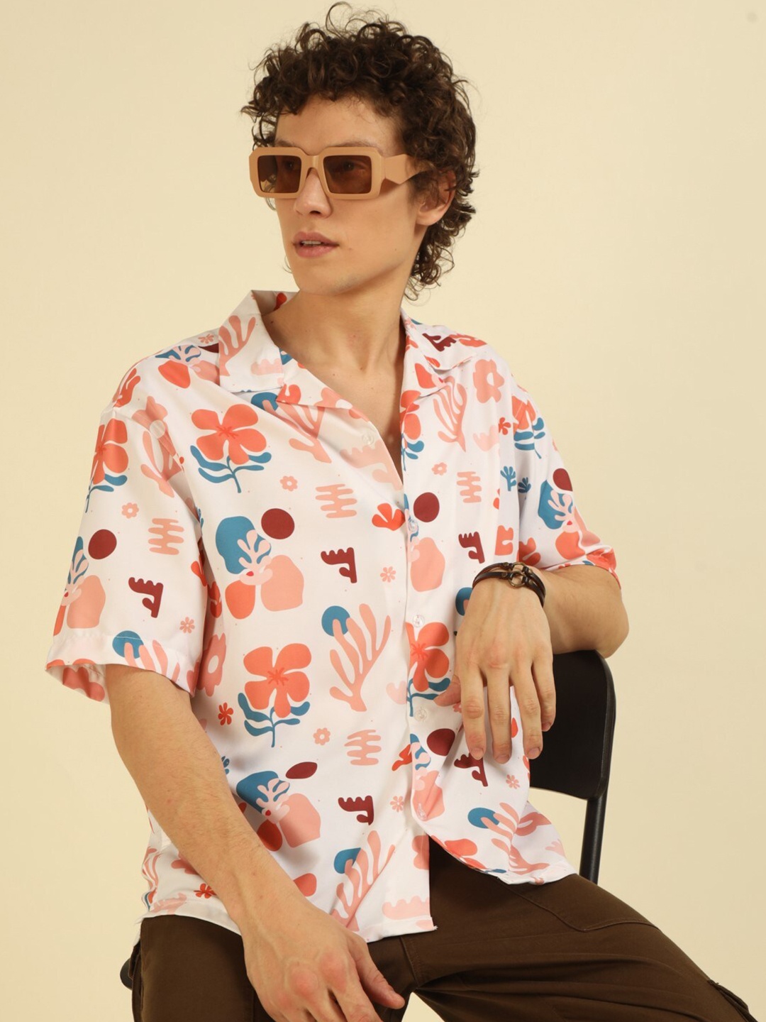 

recast Comfort Conversational Printed Casual Shirt, White