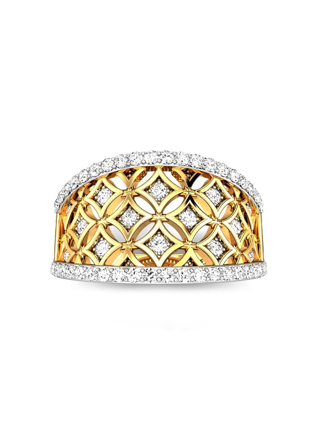 

CANDERE A KALYAN JEWELLERS COMPANY 22KT (916) Gold Cubic Zirconia Studded Ring-4.53 gm