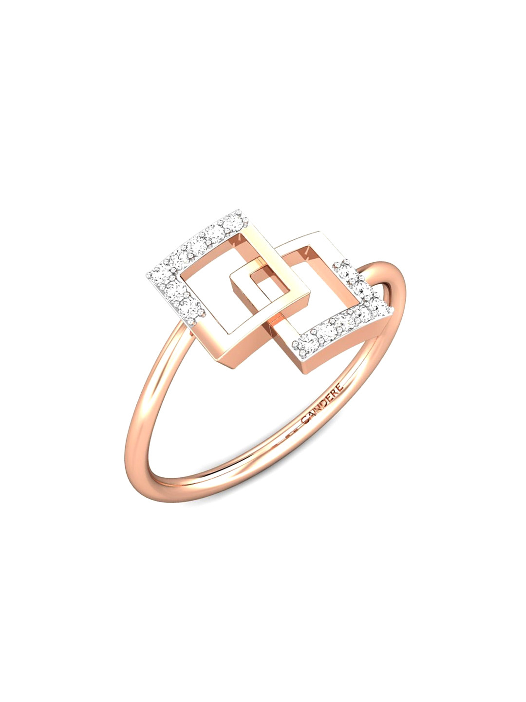 

CANDERE A KALYAN JEWELLERS COMPANY BIS Hallmark18KT Rose Gold CZ Studded Ring -1.75gm