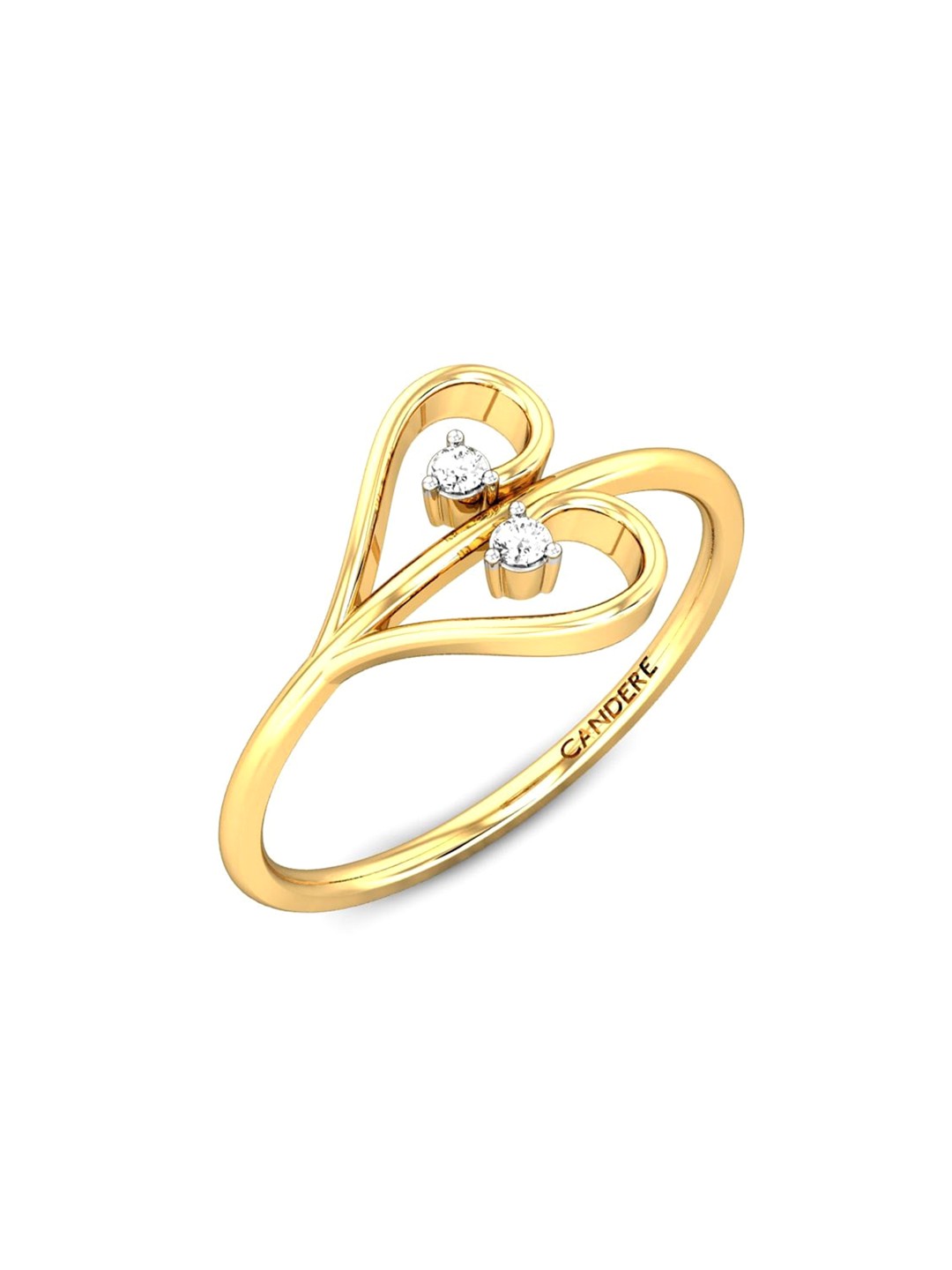 

CANDERE A KALYAN JEWELLERS COMPANY 18KT (750) Gold Cubic Zirconia Studded Ring-1.37 gm