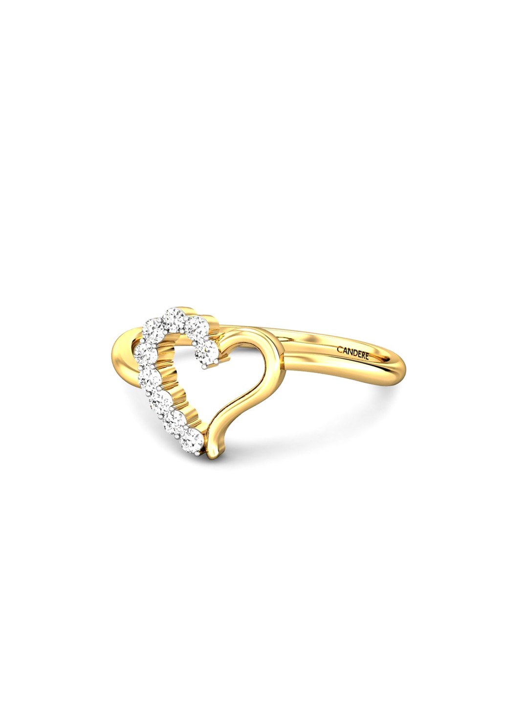 

CANDERE A KALYAN JEWELLERS COMPANY 14KT (585) Gold Cubic Zirconia Studded Ring-1.59 gm
