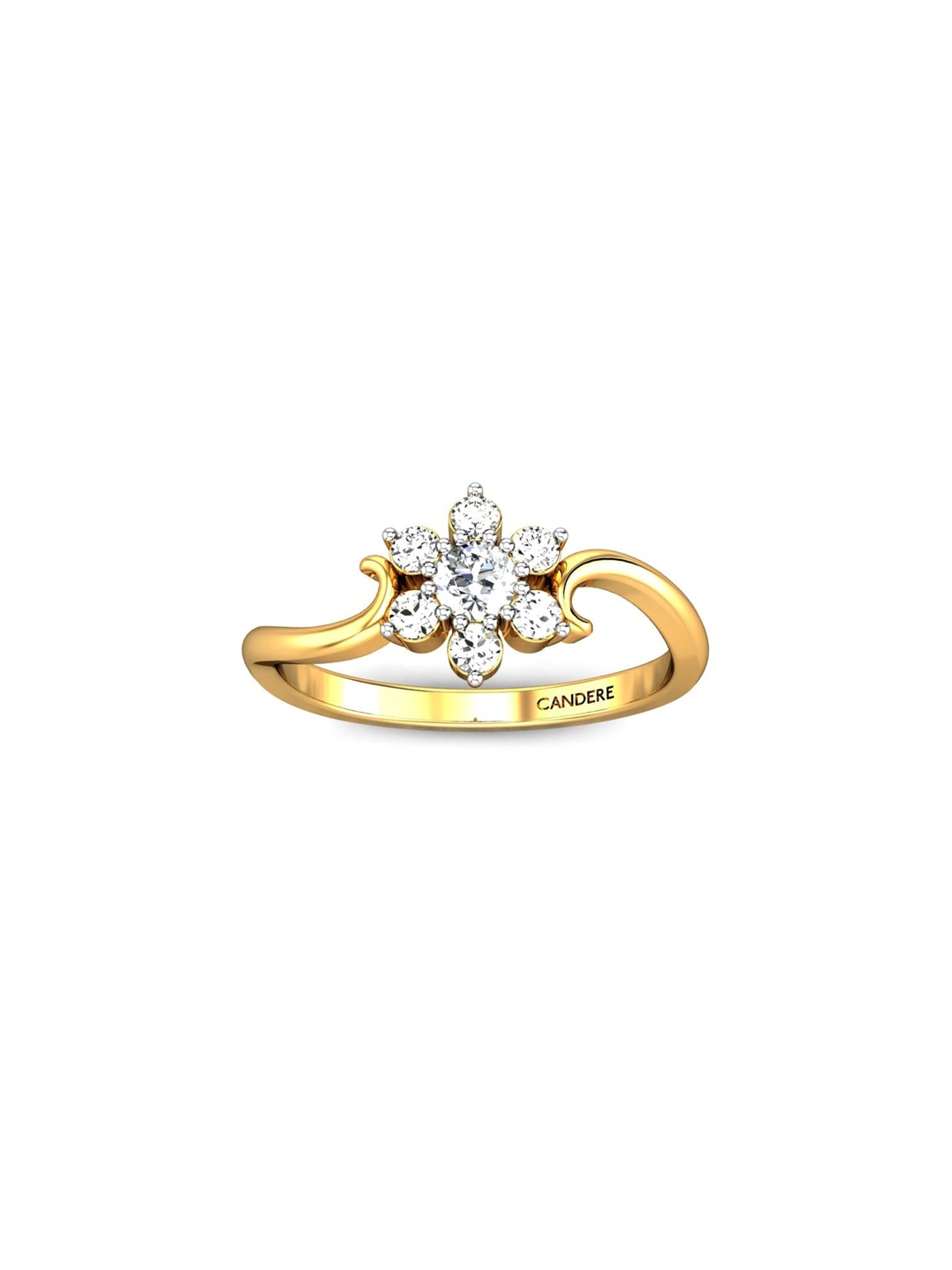 

CANDERE A KALYAN JEWELLERS COMPANY 22KT (916) Gold Cubic Zirconia Studded Ring-2.32gm