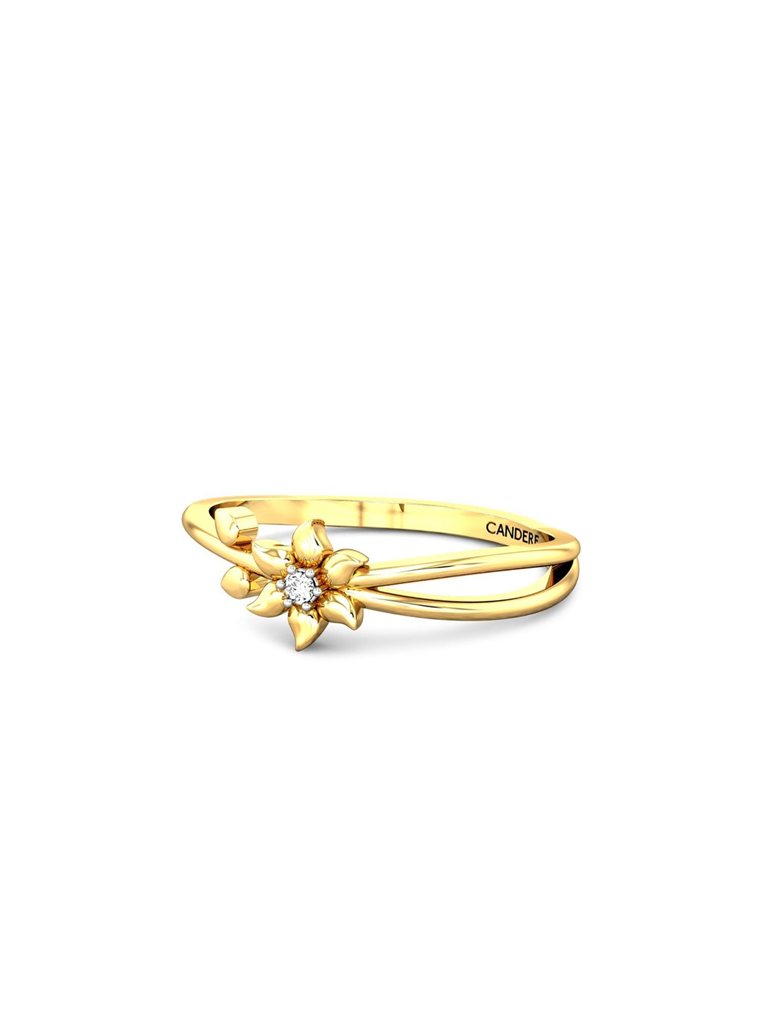 

CANDERE A KALYAN JEWELLERS COMPANY 14KT (585) Gold Cubic Zirconia Studded Ring-1.63 gm