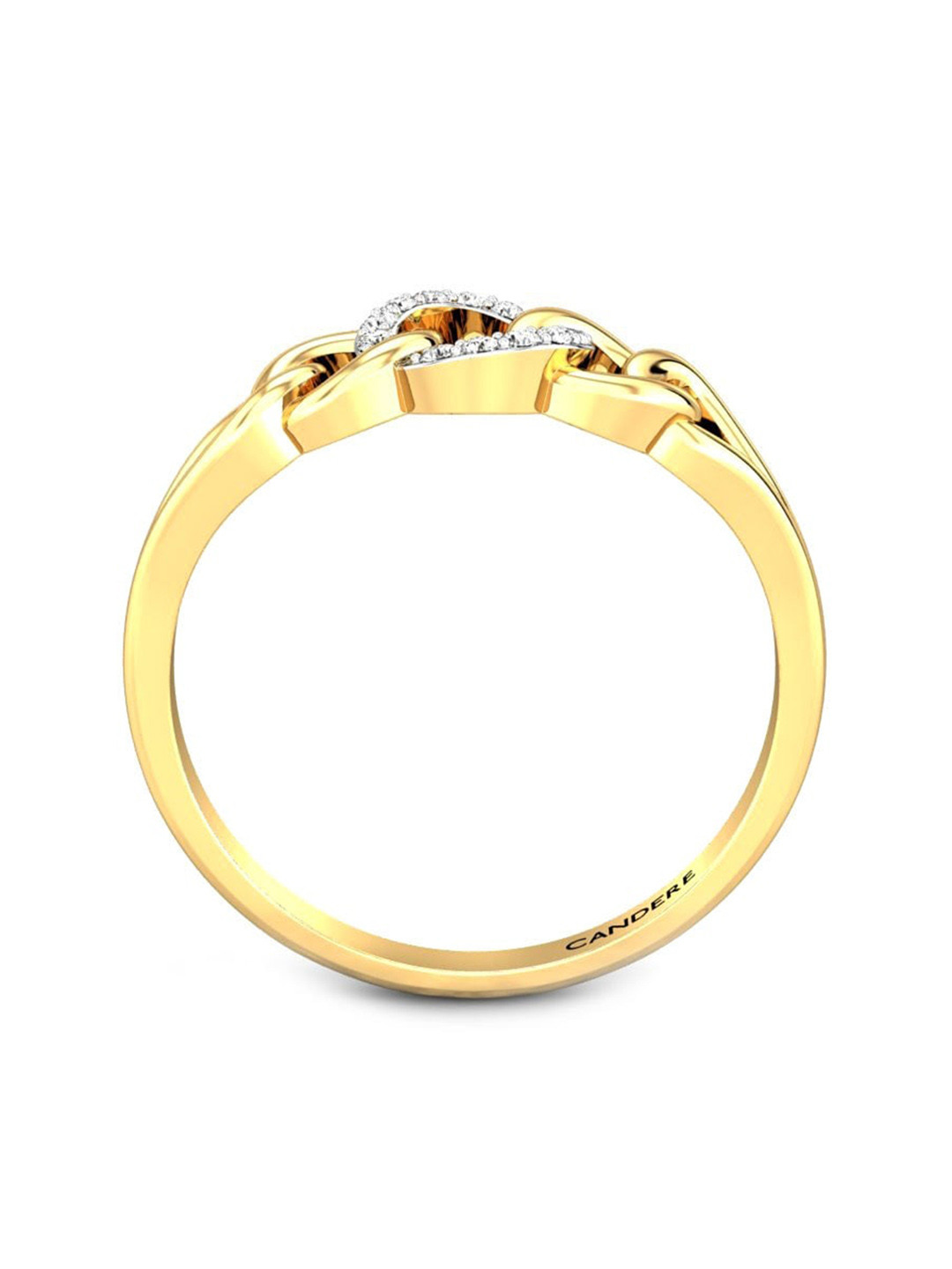 

CANDERE A KALYAN JEWELLERS COMPANY 18KT (750) Gold Cubic Zirconia Studded Ring- 2.97gm
