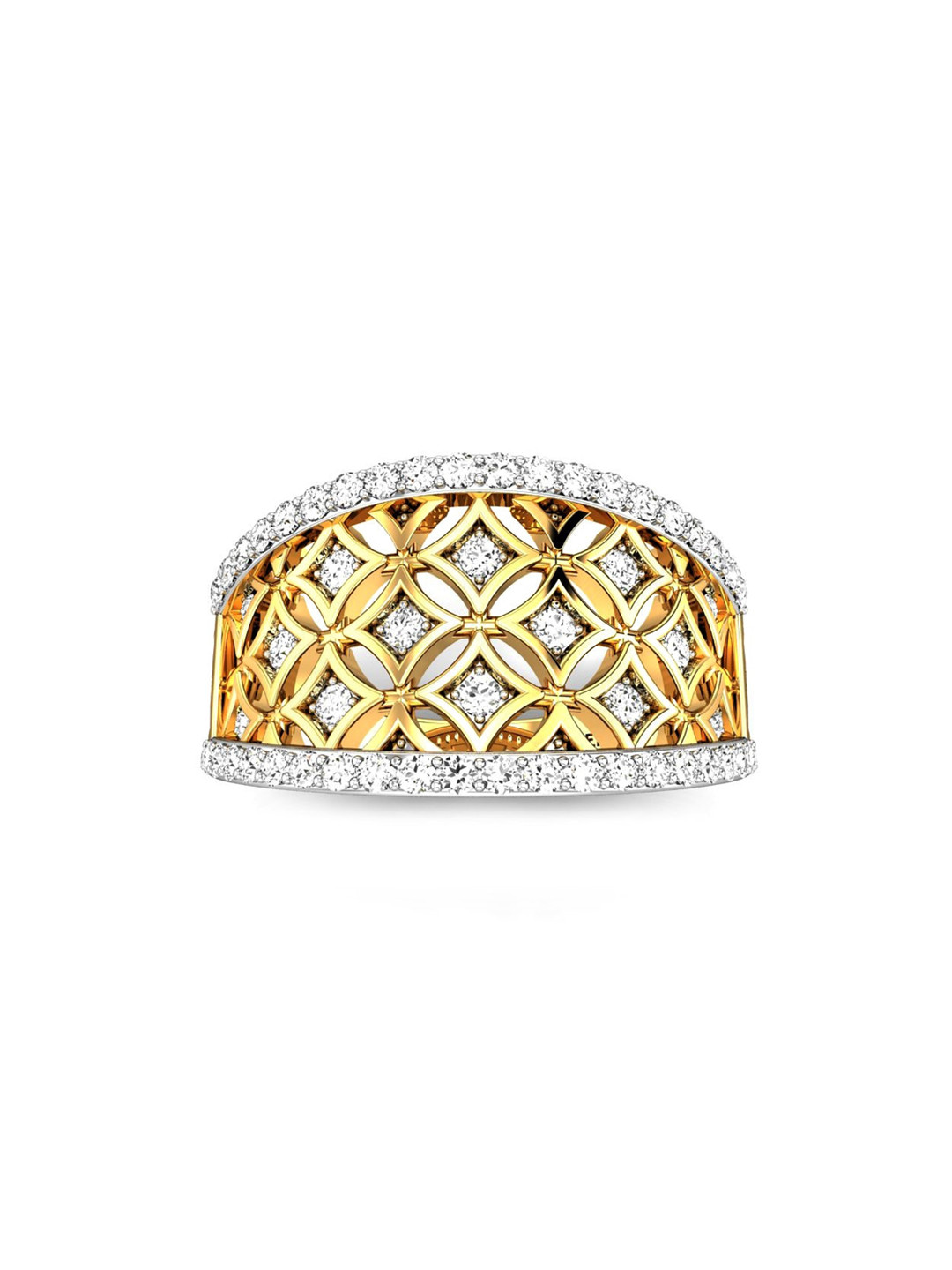 

CANDERE A KALYAN JEWELLERS COMPANY 18KT (750) Gold Cubic Zirconia Finger Ring-4.36 gm