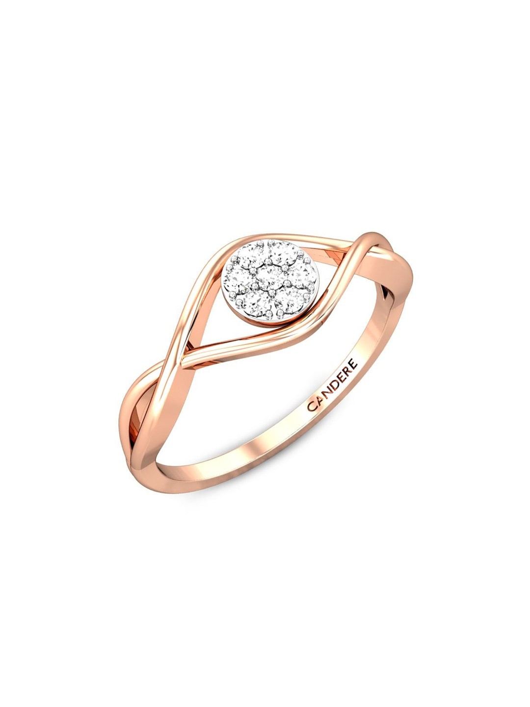 

CANDERE A KALYAN JEWELLERS COMPANY 18KT (750) Rose Gold Cubic Zirconia Studded Ring-2.07gm
