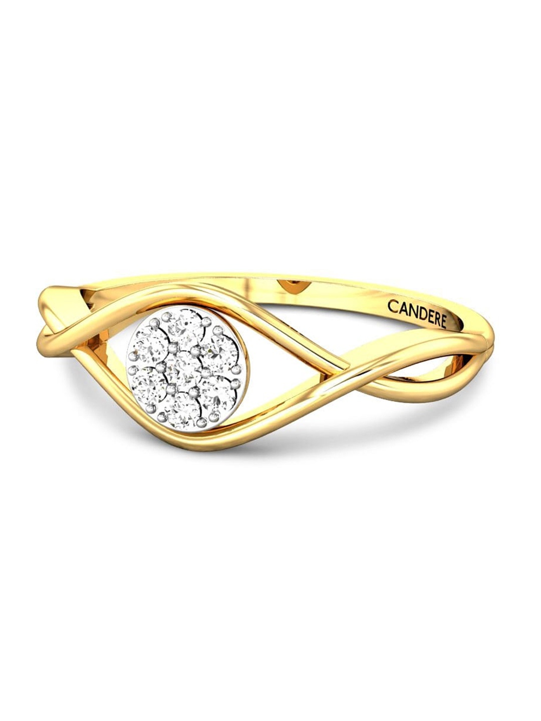 

CANDERE A KALYAN JEWELLERS COMPANY BIS Hallmark 14KT(585) Gold CZ Studded Ring-1.69gm