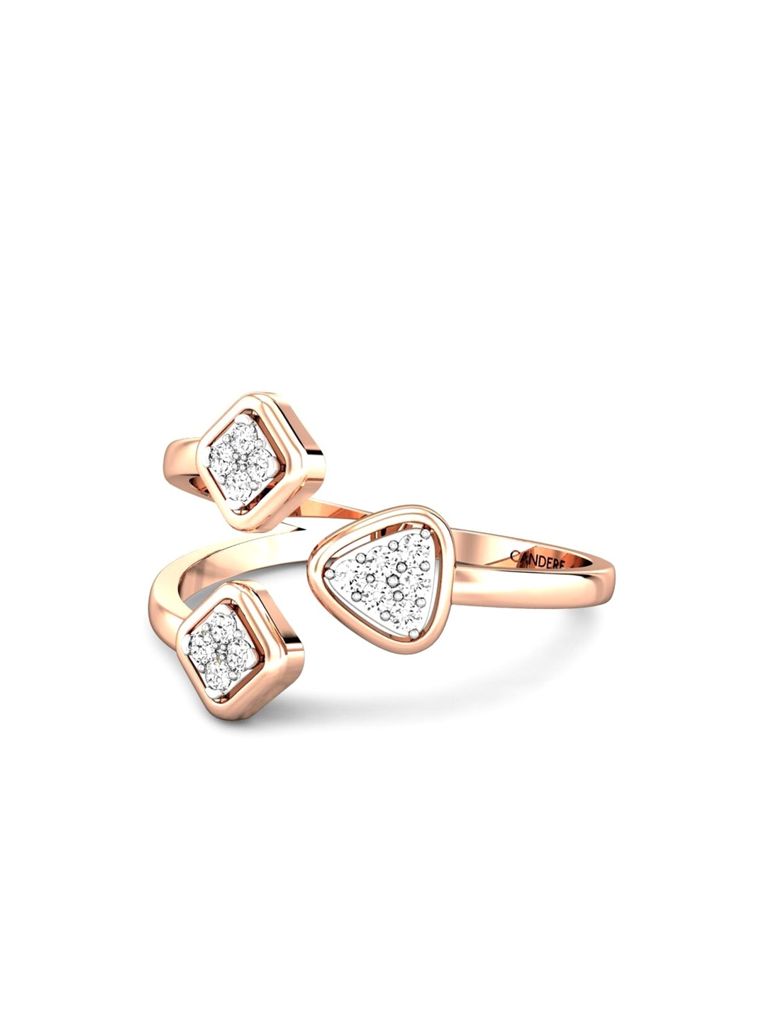 

CANDERE A KALYAN JEWELLERS COMPANY 14KT (585) Rose Gold CZ Studded Ring-1.87gm
