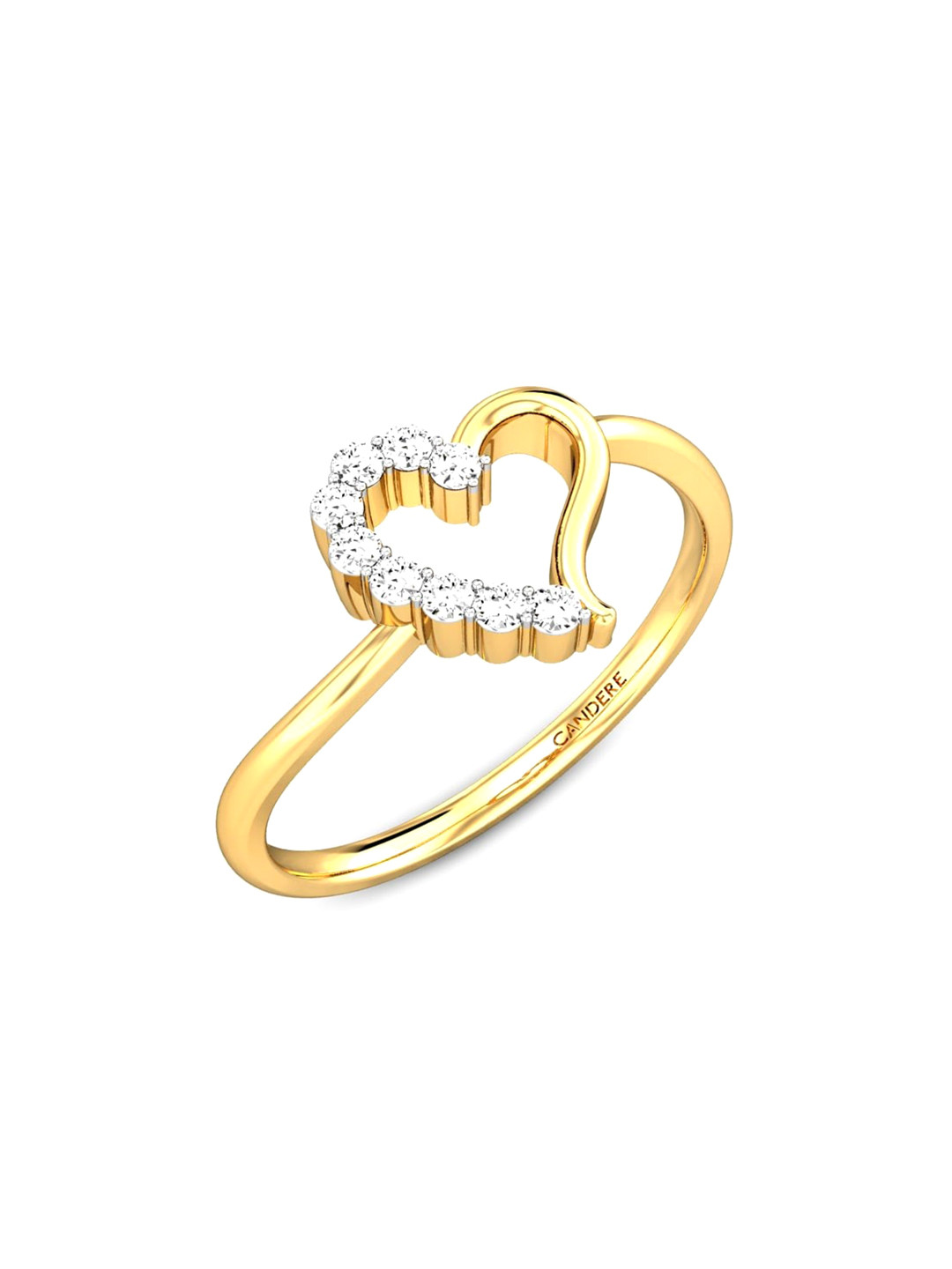 

CANDERE A KALYAN JEWELLERS COMPANY 22KT (916) Gold Cubic Zirconia Studded Ring-2.02 gm