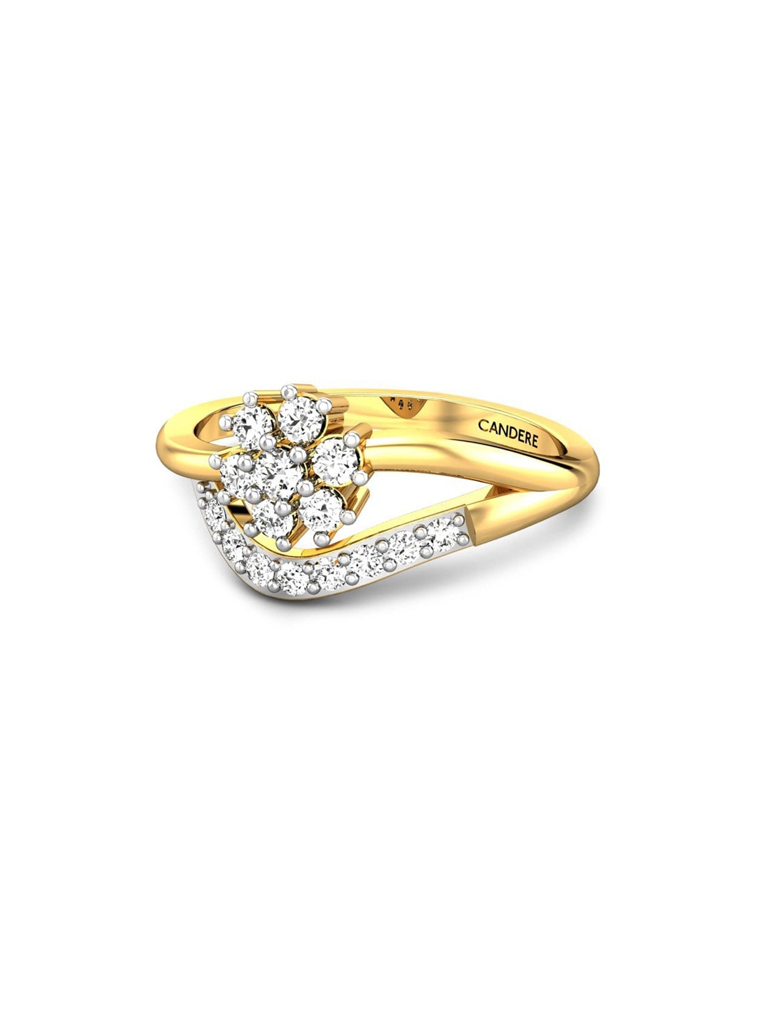

CANDERE A KALYAN JEWELLERS COMPANY BIS Hallmark 18KT (750) Gold CZ-Studded Ring-2.45gm