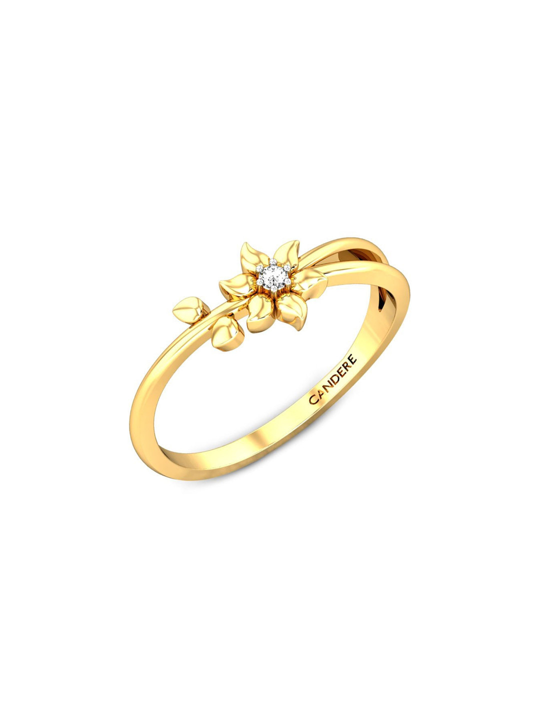 

CANDERE A KALYAN JEWELLERS COMPANY 14KT (585) Gold Cubic Zirconia Studded Ring-1.97gm