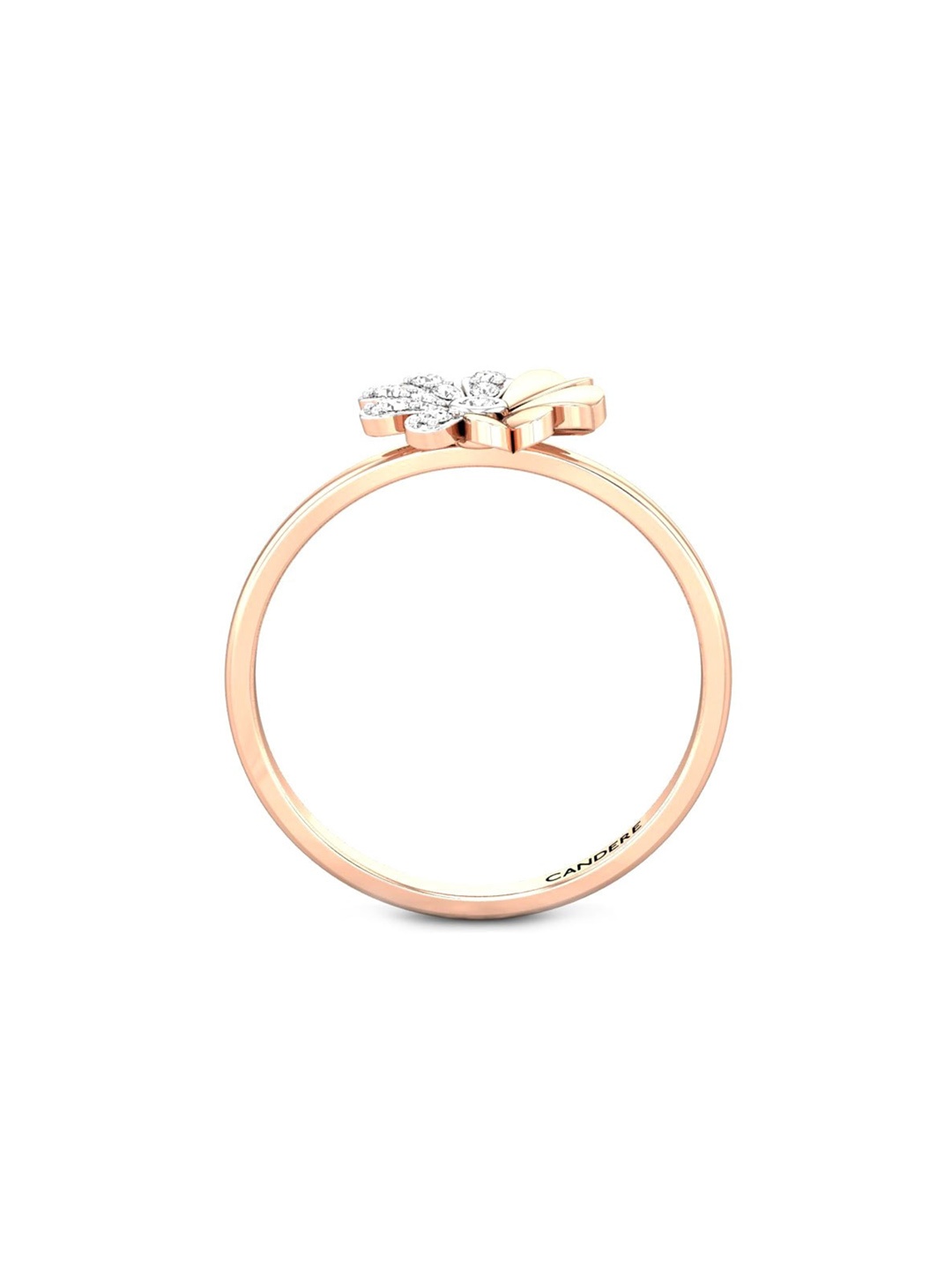 

CANDERE A KALYAN JEWELLERS COMPANY 18KT (750) Rose Gold Cubic Zirconia Studded Ring-1.72gm