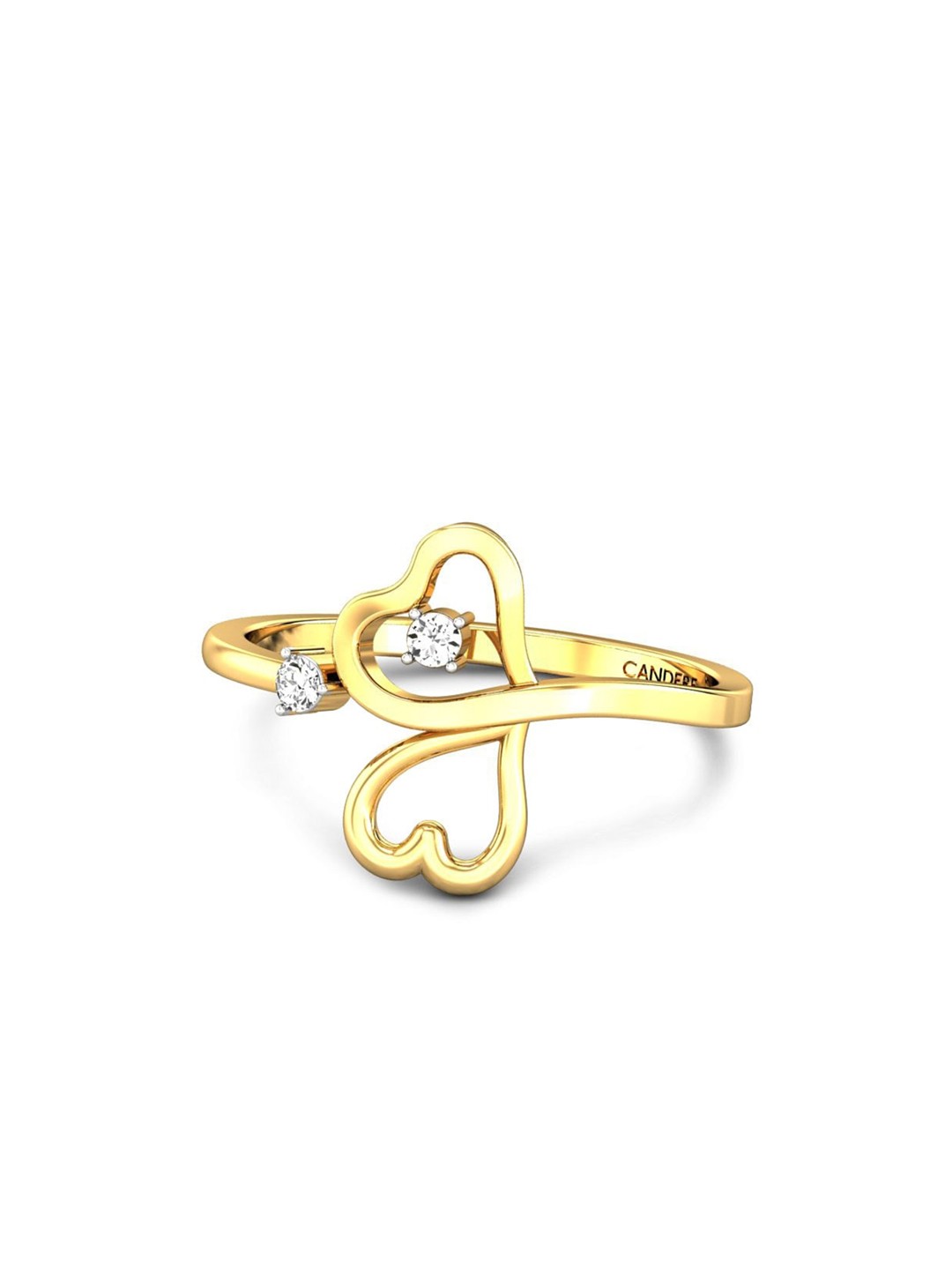 

CANDERE A KALYAN JEWELLERS COMPANY 14KT (585) Gold Cubic Zirconia Studded Ring-1.53 gm