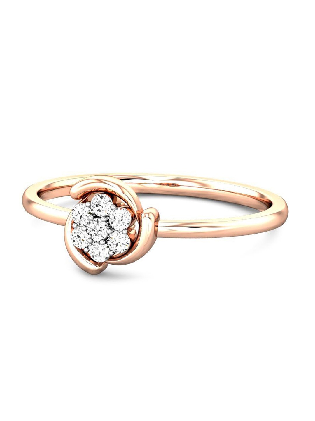 

CANDERE A KALYAN JEWELLERS COMPANY 14KT (585) Rose Gold Cubic Zirconia Studded Ring-1.36gm
