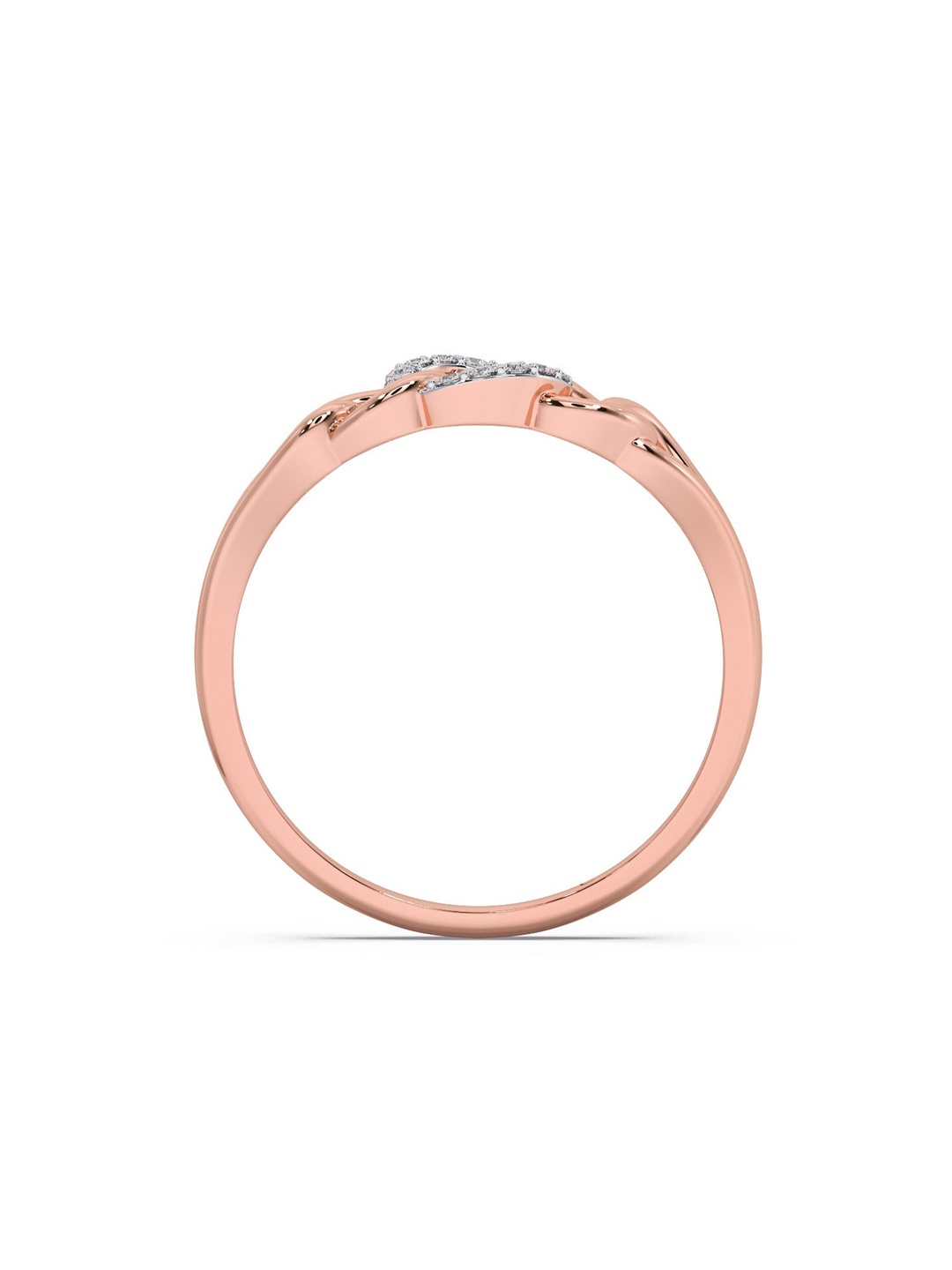 

CANDERE A KALYAN JEWELLERS COMPANY BIS Hallmark 14KT(585) Rose Gold CZ Studded Ring-2.57gm