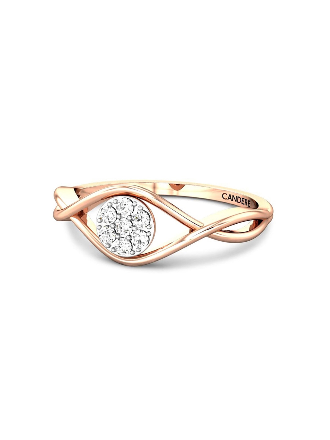 

CANDERE A KALYAN JEWELLERS COMPANY 14KT (585) Rose Gold Cubic Zirconia Studded Ring-1.63gm