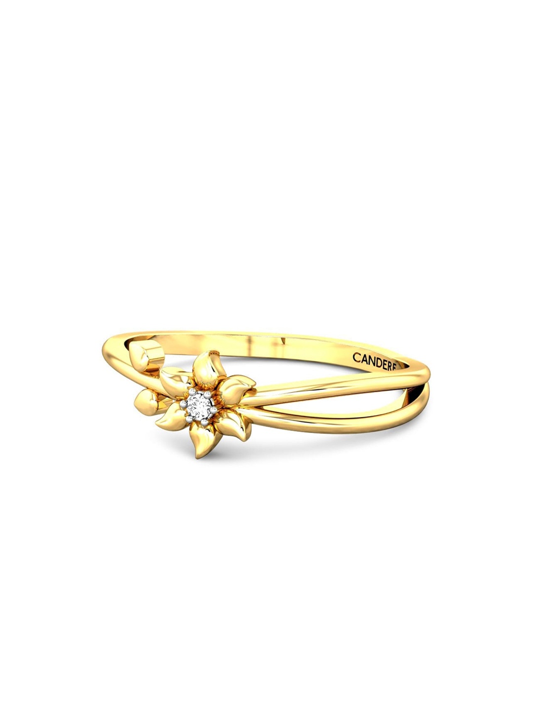 

CANDERE A KALYAN JEWELLERS COMPANY 14KT (585) Gold Cubic Zirconia Studded Ring- 1.67gm