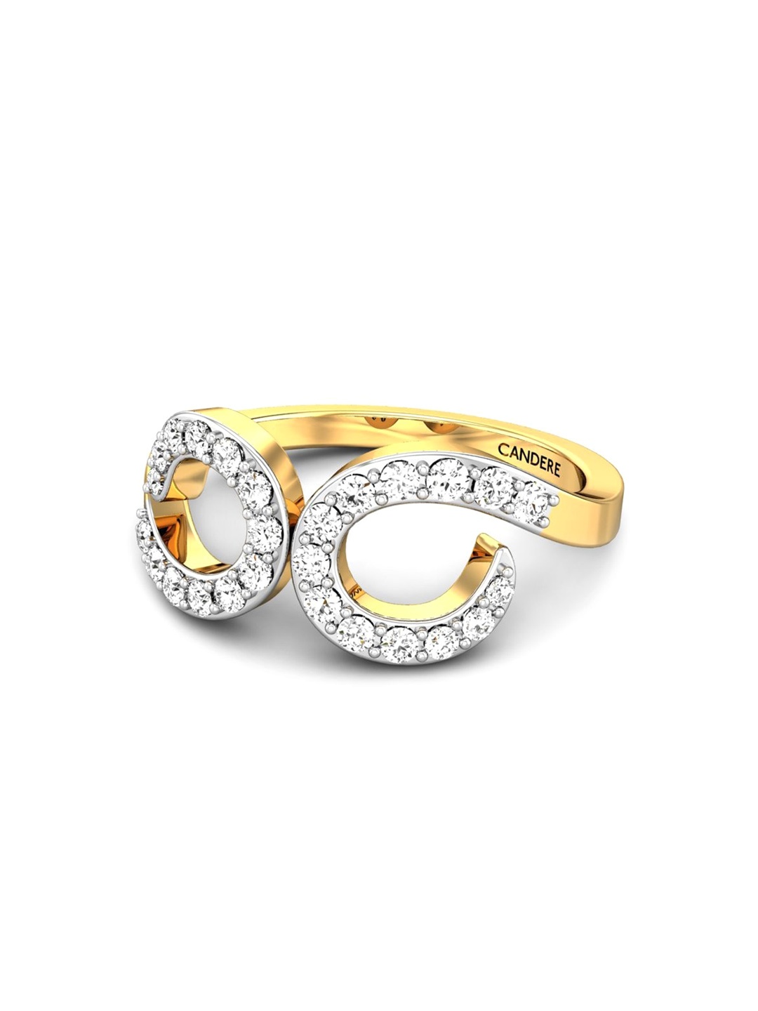 

CANDERE A KALYAN JEWELLERS COMPANY 18KT (750) Gold Cubic Zirconia Studded Ring-2.62 gm