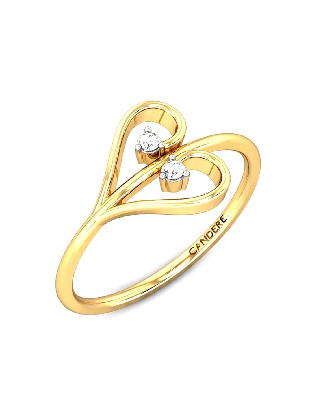 

CANDERE A KALYAN JEWELLERS COMPANY 18KT (750) Gold Cubic Zirconia Studded Ring-1.51 gm