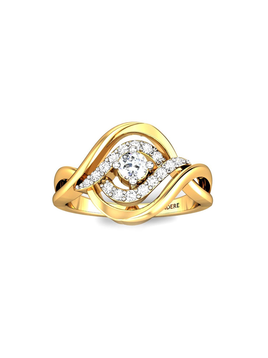 

CANDERE A KALYAN JEWELLERS COMPANY 18KT (750) Gold Cubic Zirconia Studded Ring-3.95gm