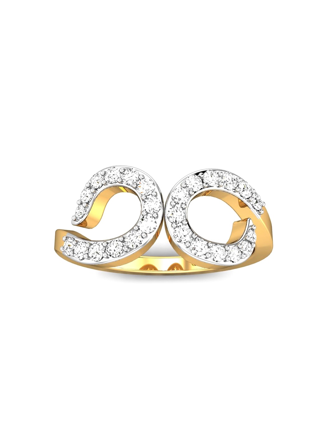 

CANDERE A KALYAN JEWELLERS COMPANY 18KT (750) Gold Cubic Zirconia Studded Ring-2.68 gm