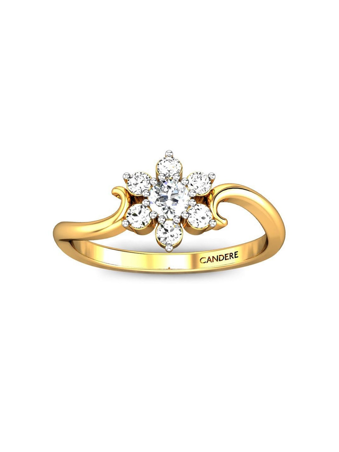 

CANDERE A KALYAN JEWELLERS COMPANY BIS Hallmark 22KT (916) Gold CZ-Studded Ring-2.1gm