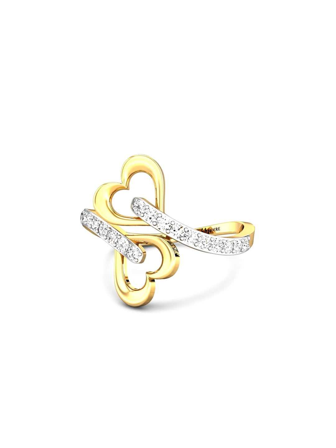 

CANDERE A KALYAN JEWELLERS COMPANY 18KT (750) Gold Cubic Zirconia Studded Ring-2.72 gm