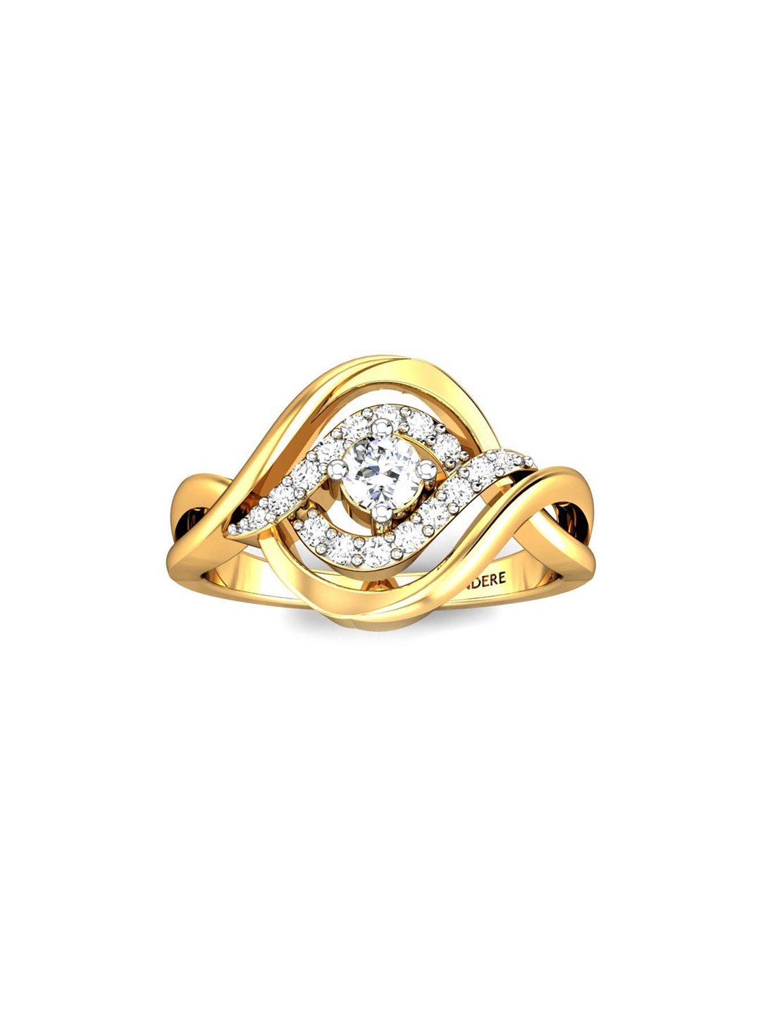

CANDERE A KALYAN JEWELLERS COMPANY 18KT (750) Gold Cubic Zirconia Studded Ring-3.87 gm