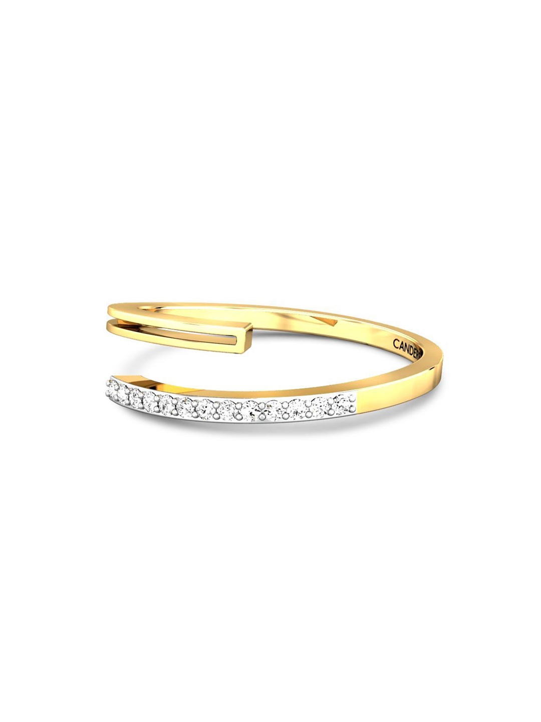 

CANDERE A KALYAN JEWELLERS COMPANY 14KT (585) Gold Cubic Zirconia Studded Ring-2.22 gm