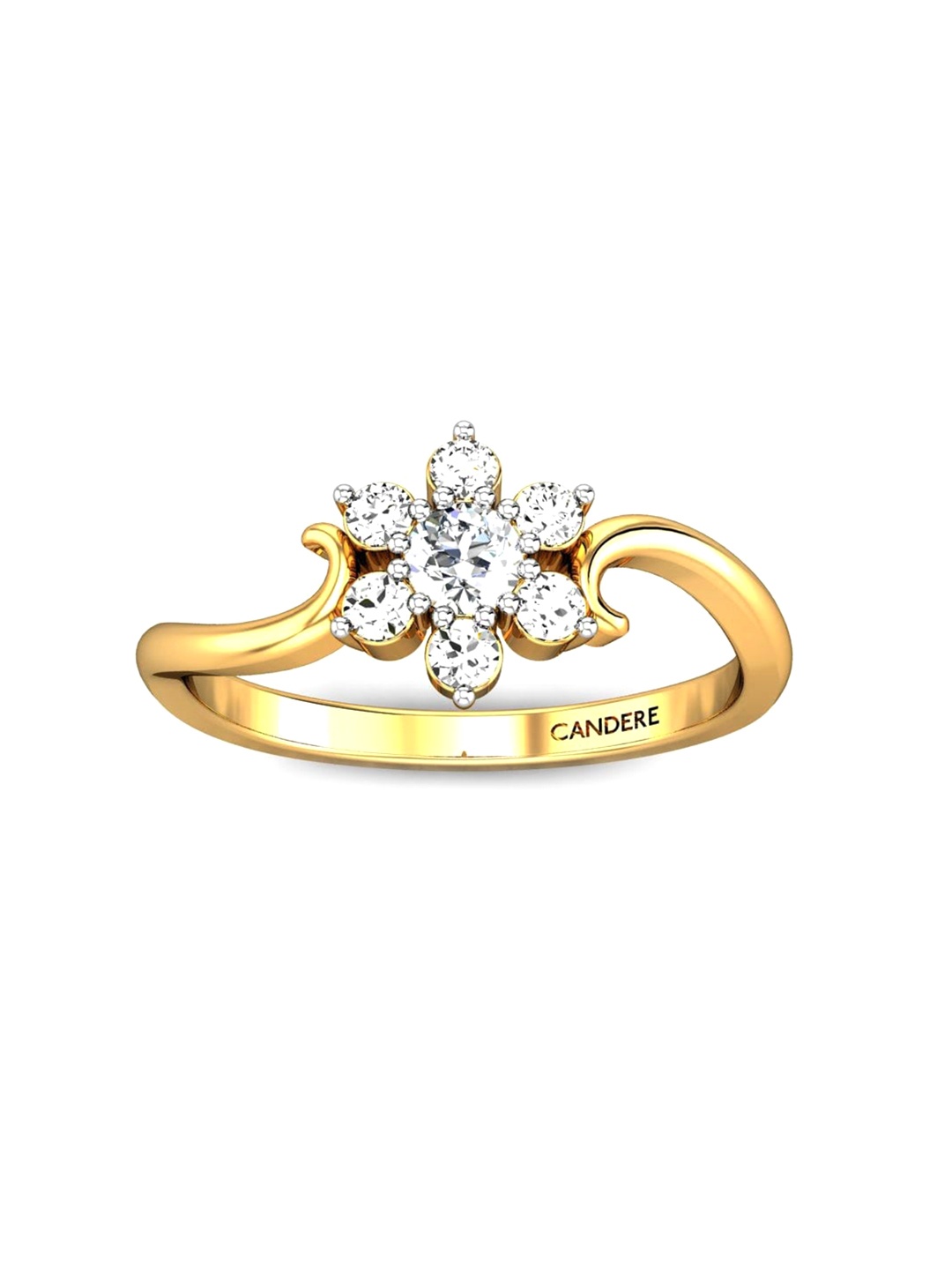 

CANDERE A KALYAN JEWELLERS COMPANY 18KT (750) Gold CZ Studded Finger Ring-2.1gm