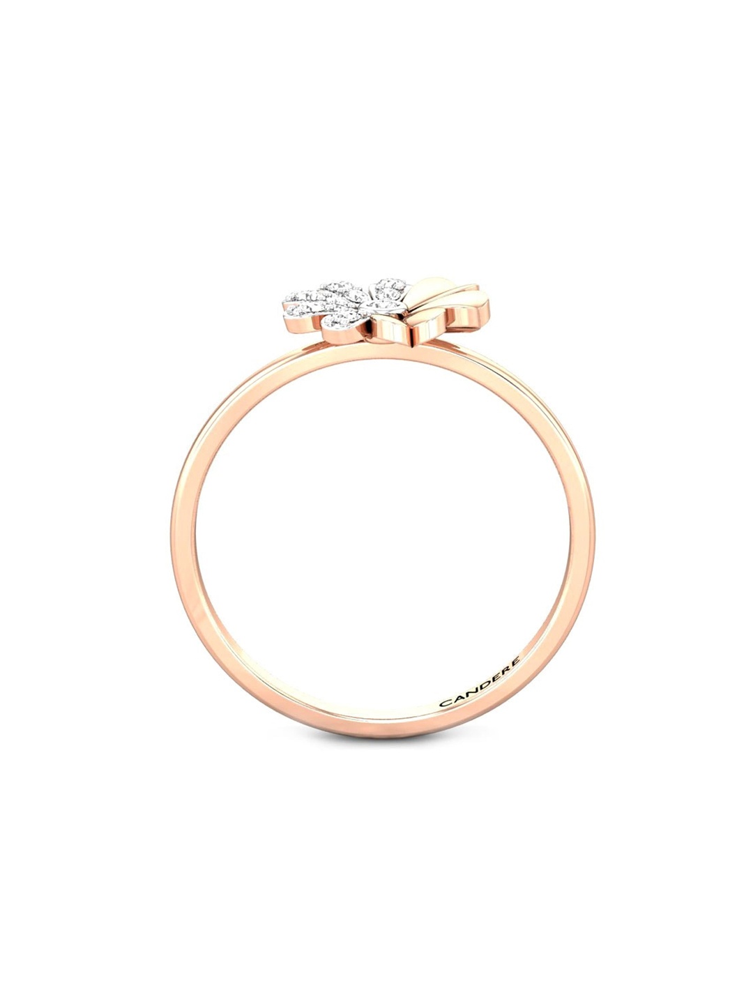 

CANDERE A KALYAN JEWELLERS COMPANY 14KT (585) Rose Gold Cubic Zirconia Studded Ring-1.37gm