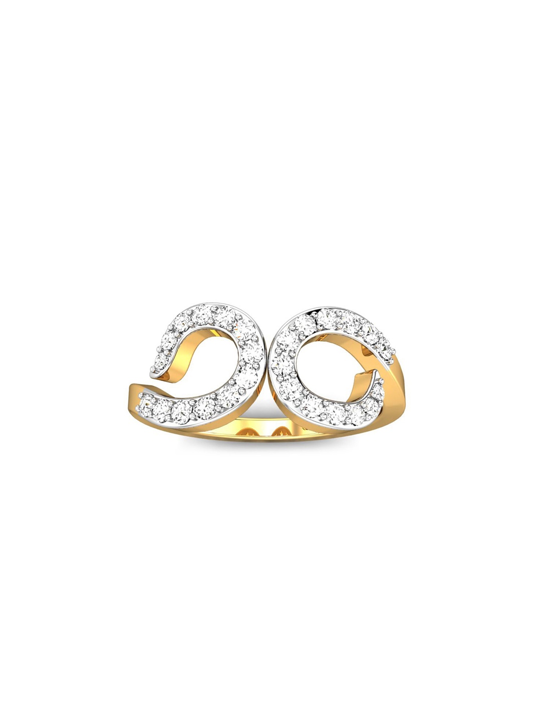 

CANDERE A KALYAN JEWELLERS COMPANY 18KT (750) Gold Cubic Zirconia Studded Ring-2.58gm