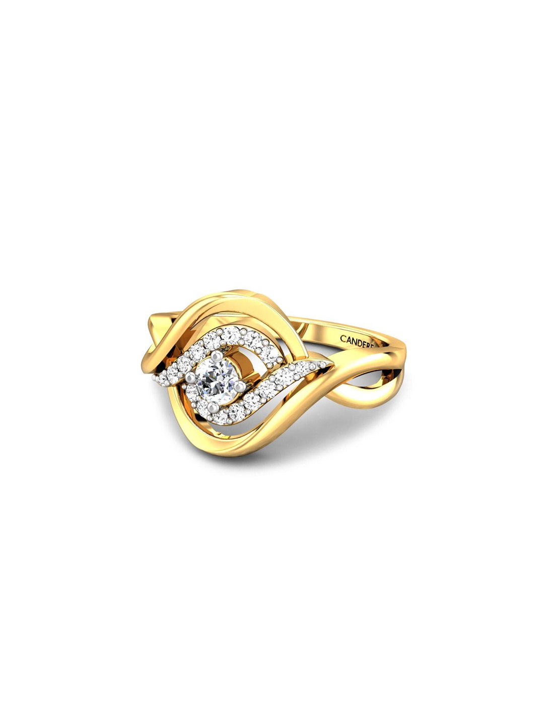 

CANDERE A KALYAN JEWELLERS COMPANY 18KT (750) Gold Cubic Zirconia Studded Ring-4.34 gm