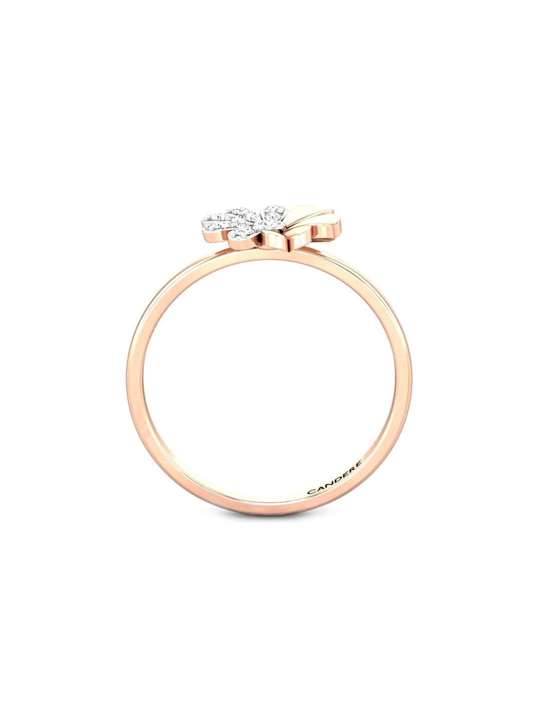 

CANDERE A KALYAN JEWELLERS COMPANY 14KT (585) Rose Gold Cubic Zirconia Studded Ring-1.39gm