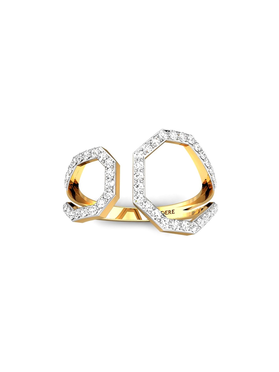 

CANDERE A KALYAN JEWELLERS COMPANY 22KT (916) Gold Cubic Zirconia Studded Ring-2.36 gm