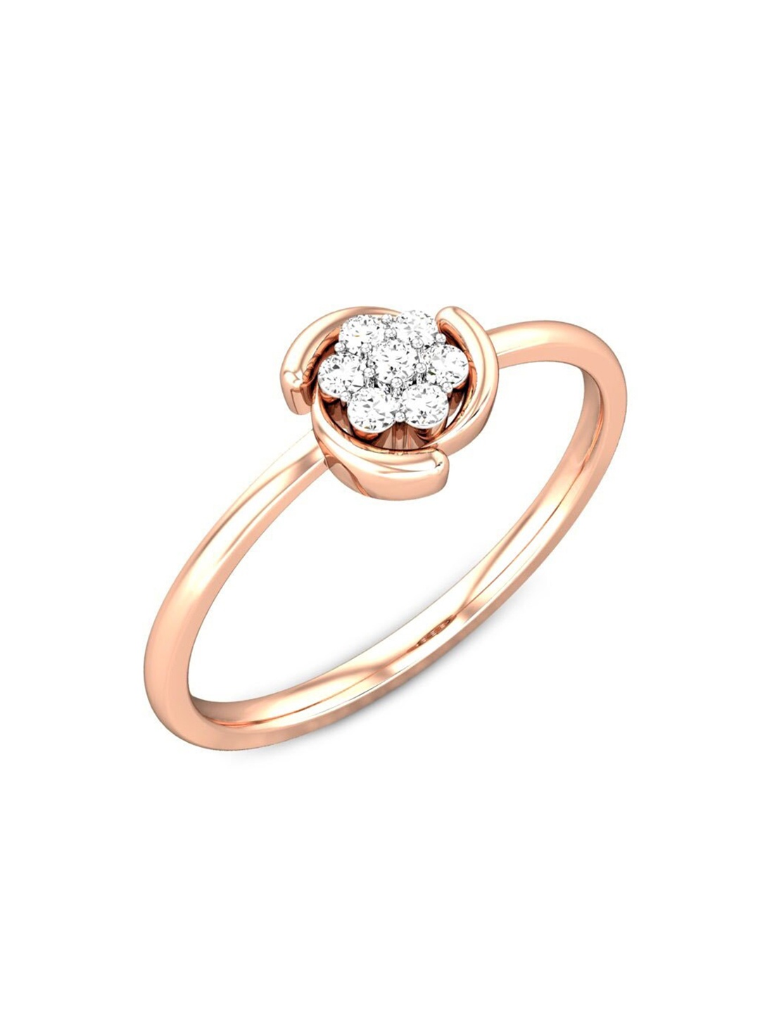 

CANDERE A KALYAN JEWELLERS COMPANY 14KT (585) Rose Gold Cubic Zirconia Studded Ring-1.26gm