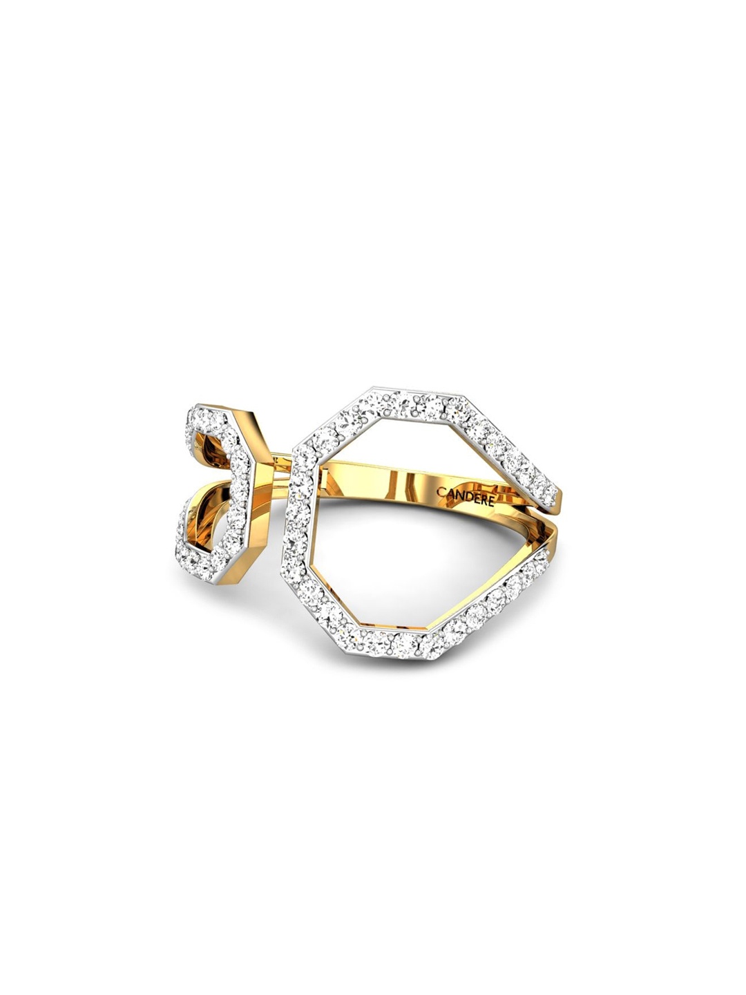 

CANDERE A KALYAN JEWELLERS COMPANY BIS Hallmark 18KT(750) Gold CZ Studded Ring-1.73gm