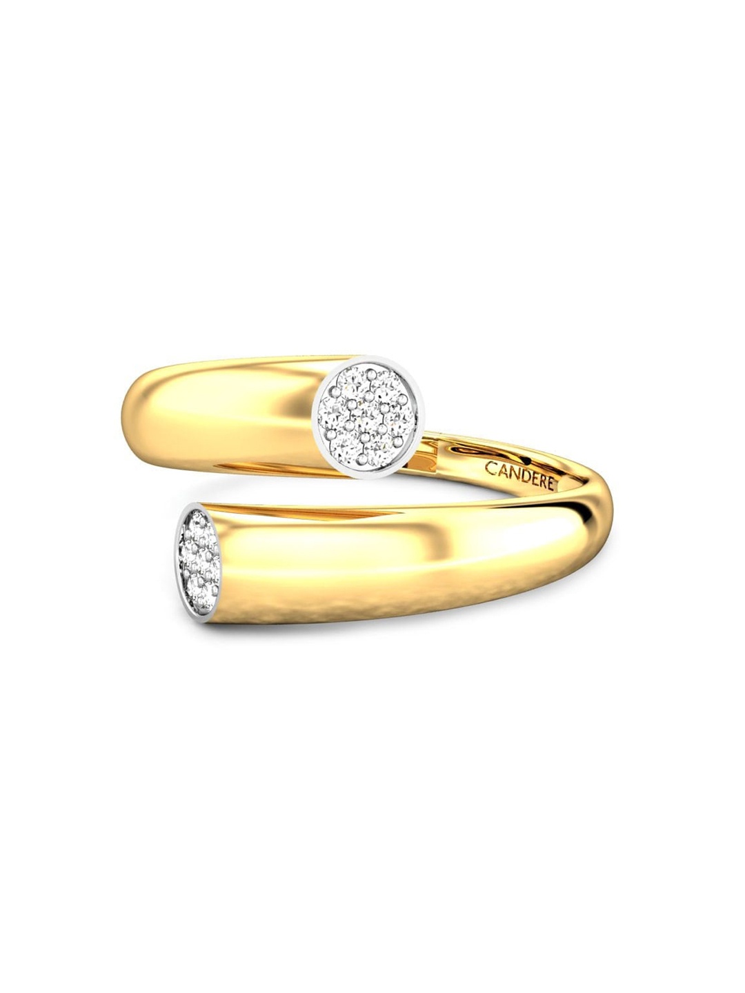 

CANDERE A KALYAN JEWELLERS COMPANY 22KT (916) Gold Cubic Zirconia Studded Ring-3.11 gm