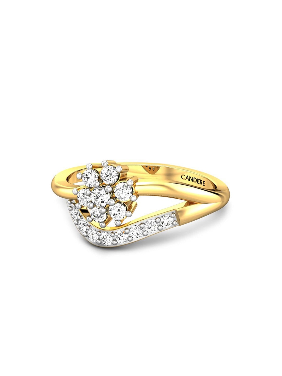 

CANDERE A KALYAN JEWELLERS COMPANY BIS Hallmark 22KT (916) Gold CZ Studded Ring-3.03gm