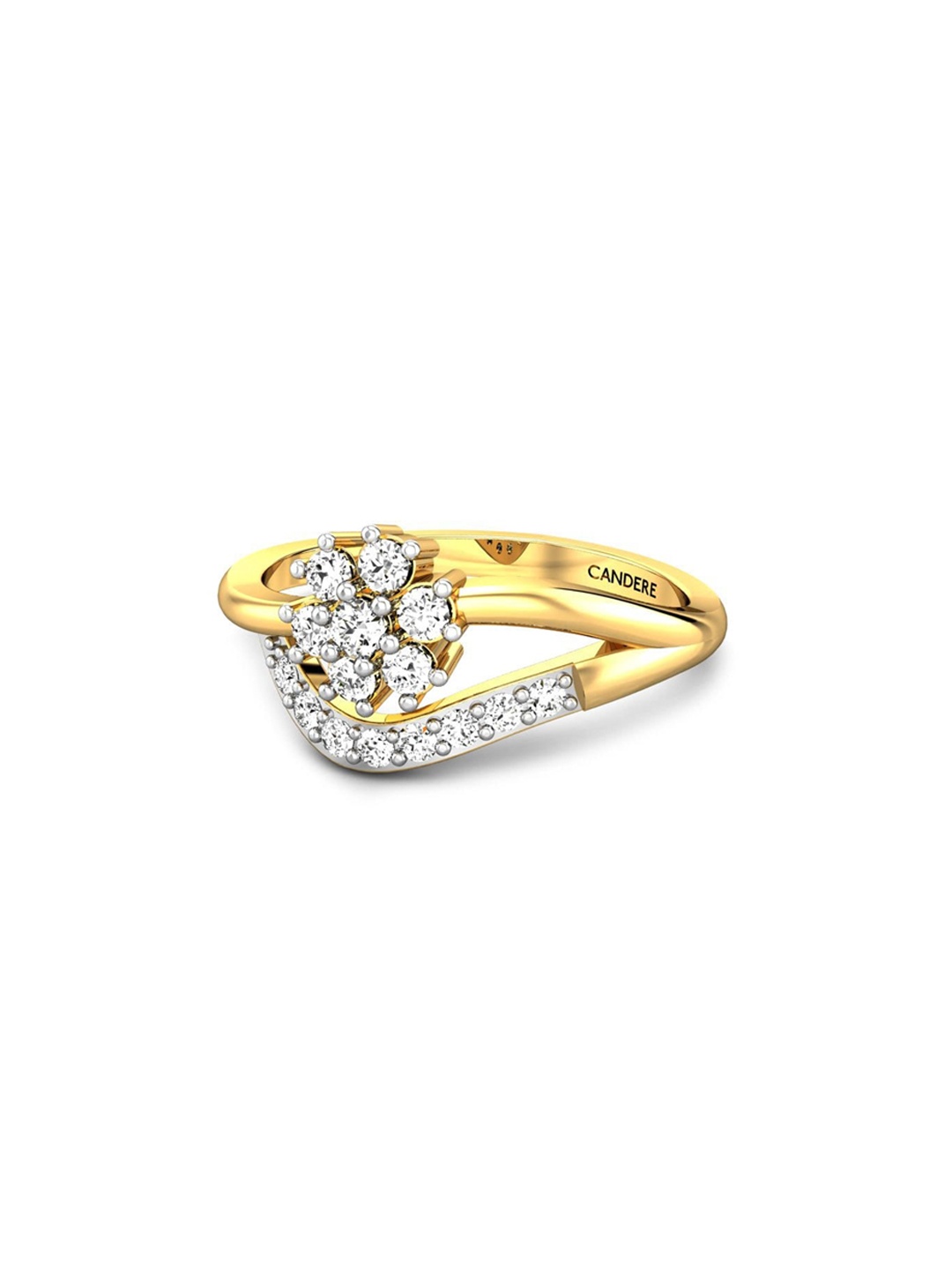 

CANDERE A KALYAN JEWELLERS COMPANY 22KT (916) Gold Cubic Zirconia Studded Ring-2.61 gm