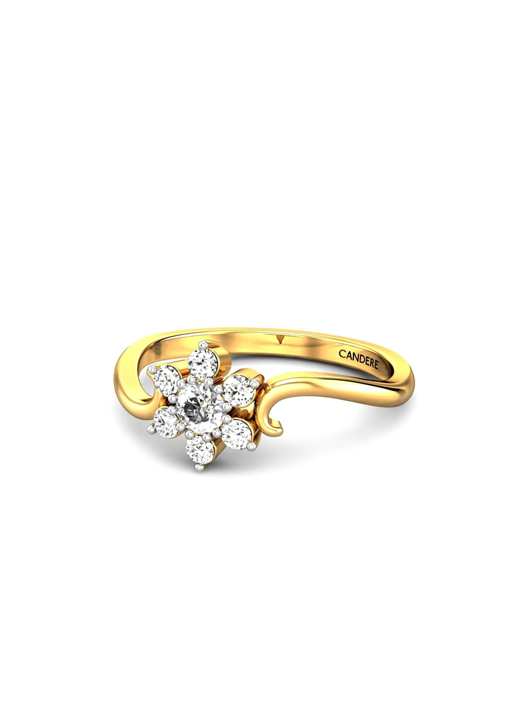 

CANDERE A KALYAN JEWELLERS COMPANY 18KT (750) Gold Cubic Zirconia Finger Ring-1.95 gm