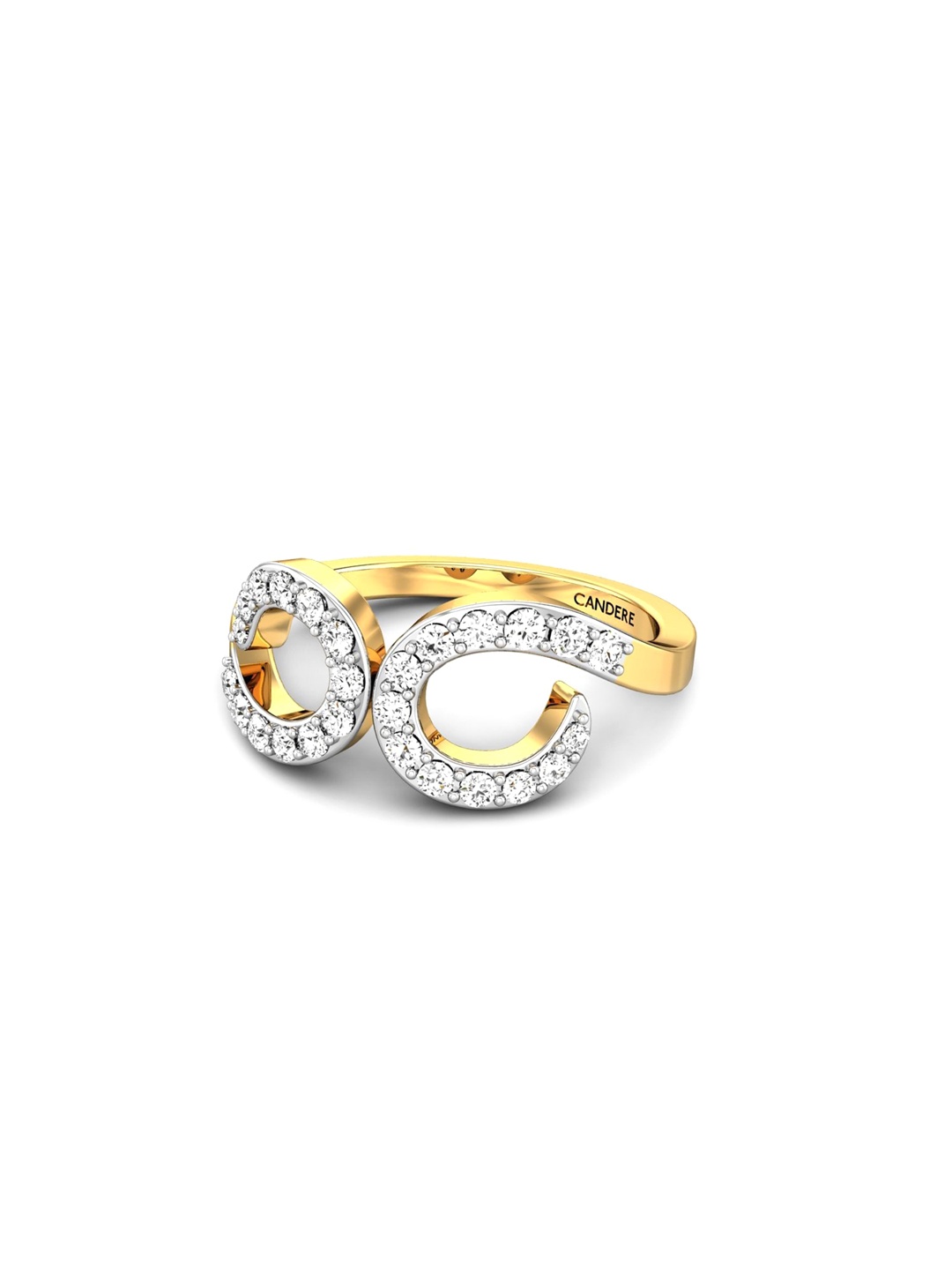 

CANDERE A KALYAN JEWELLERS COMPANY 18KT (750) Gold Cubic Zirconia Studded Ring-2.35 gm