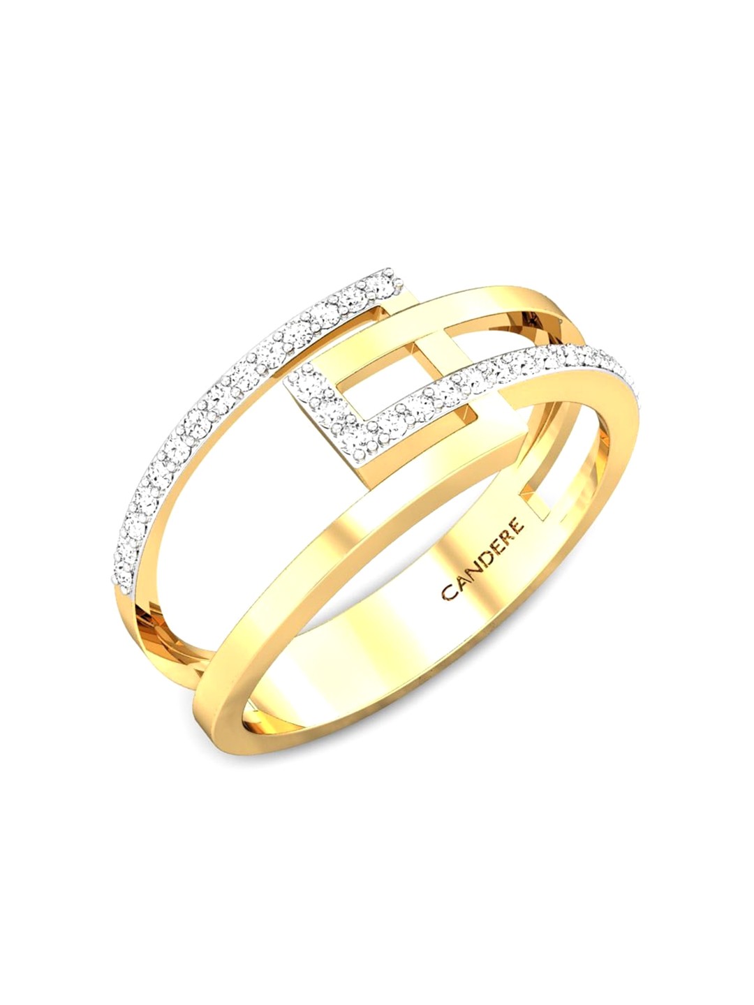 

CANDERE A KALYAN JEWELLERS COMPANY 14KT (585) Gold Cubic Zirconia Studded Ring- 2.51gm