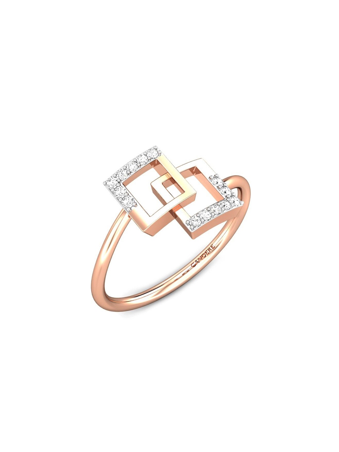 

CANDERE A KALYAN JEWELLERS COMPANY 18KT (750) Rose Gold CZ Studded Ring-1.6gm
