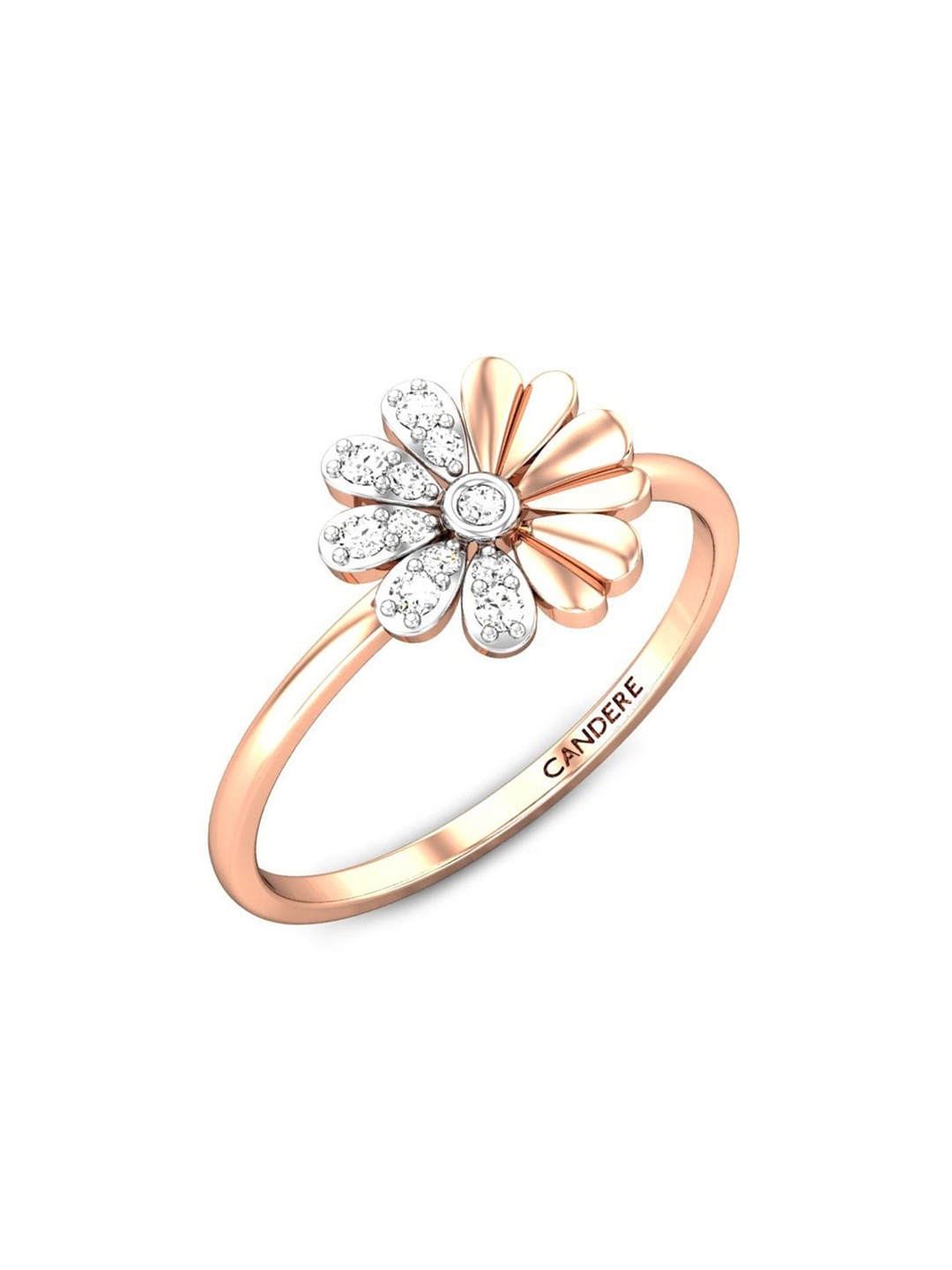 

CANDERE A KALYAN JEWELLERS COMPANY BIS Hallmark 14KT (585) Rose Gold CZStudded Ring-1.21gm