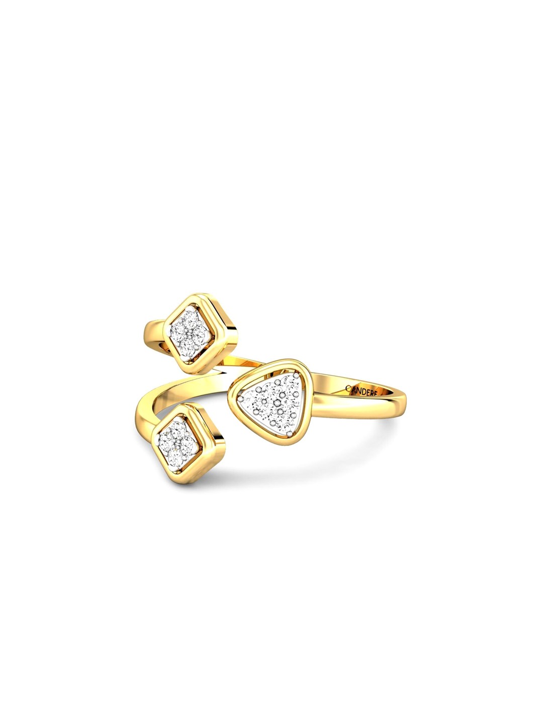 

CANDERE A KALYAN JEWELLERS COMPANY 18KT (750) Gold Cubic Zirconia Studded Ring-2.33gm